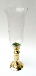 Vintage Brass & Glass Chimney Hurricane Candle Lamp 15  