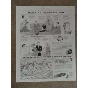 Lifebuoy Shaving Cream, Vintage 30s full page print ad (men like to 