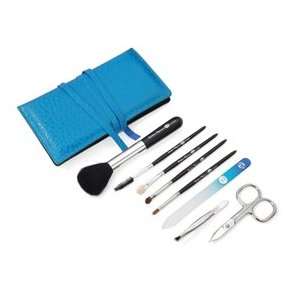 Unique Womens Manicure Set with Makeup Brushes in a Leather Case by 