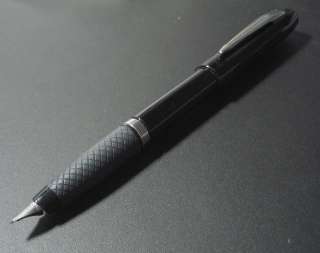   Black Medium Point Stainless Steel Nib Chrome Trim Fountain Pen  