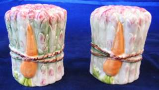 Ceramic Asparagus Vegetable Salt Pepper Shakers NICE  