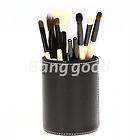 Pro Makeup Cosmetic Brushes Pen Black Leather cylinder Holder Cup 