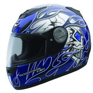   Scorpion EXO 700 Crackhead Blue XX Large Full Face Helmet Automotive