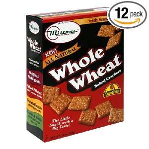Miltons Whole Wheat Crackers with Sesame Seeds, 10 Ounce Boxes (Pack 