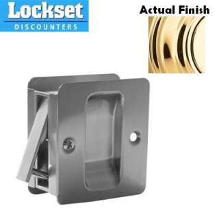 Kwikset Polished Brass Passage Notch Pocket DoorLock  