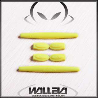 Walleva Lenses Custom Yellow Ear socks Temple Shocks for Oakley Mars 