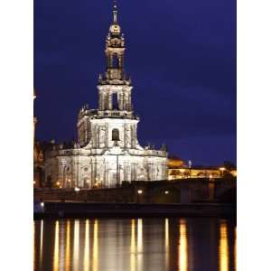  Reflections in the Elbe River of Lights at Night and the 