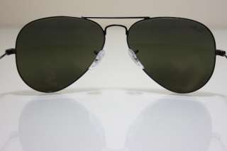 Rayban RB 3025 002/37 Black Mirror Aviator Sunglasses 58mm New 