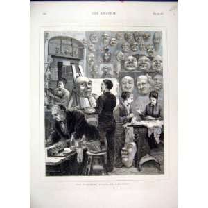   Pantomime Season Mask Painting 1876 Artists Old Print
