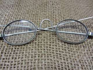 Vintage Goggles Glasses & Case  Antique Old Glass Reading Eyeglasses 