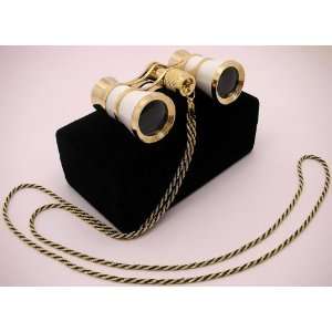  Brilliant Opera Glasses Binoculars 3X in Case W/Chain 