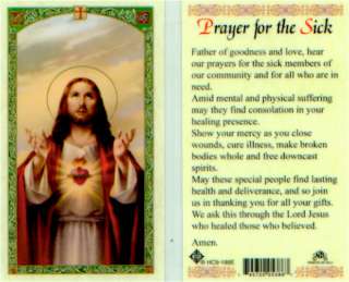 Prayer for the Sick Healing Holy Card Cure Illnesses  