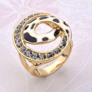Shinning Ring,Pave Swarovski Crystal Winding Size 6 8  