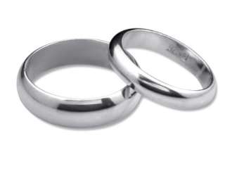 Classic His& Her Silver Wedding Bands Promise Rings Set  