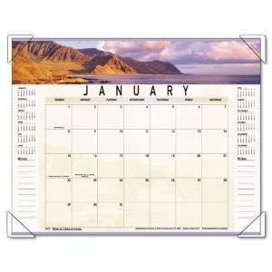 com Visual Organizer  Panoramic Landscape Monthly Desk Pad Calendar 