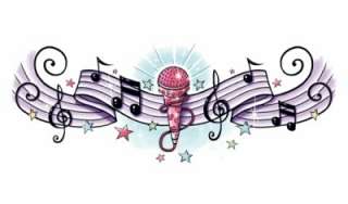ROCK STAR MUSICAL NOTES LOWER BACK Temporary Tattoo  