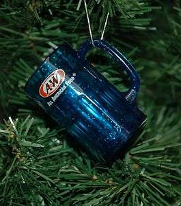 Root Beer Mini Mug Christmas Ornament (Blue)  