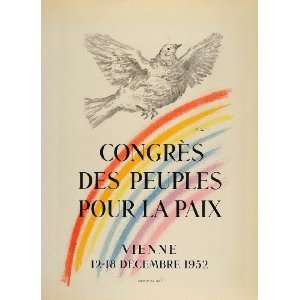  1959 Lithograph Picasso Peoples Peace Congress Dove 