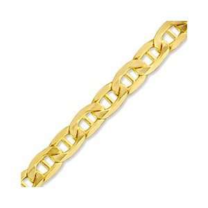   Gold 100 Gauge Hollow Mariner Chain Bracelet   8 10K LINK BRACELETS