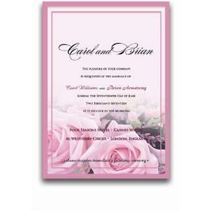   Wedding Invitations   Baby Pink Roses on Pink