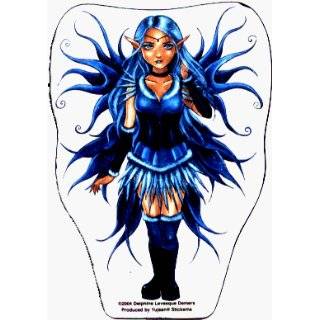 Blue Elf Fairy Pixie with Beautiful Blue Wings and Blue Hair   Sticker 