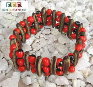 HUAYRURO ACACIA BRACELET Rainforest seeds from Peru  