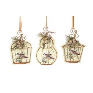Pack of 6 Winter Solace Faux Birdcage with Pine Sprig Christmas 