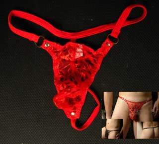 Cute Mens Underwear Thong See Through T Back (Black,White,Red 