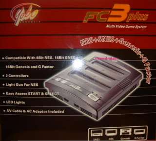 FC 3in1 Game System Console for Nintendo NES/SNES,Sega Genesis Games 