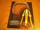 1981 Seiko Gold Ladys Mens Watch Magazine Ad