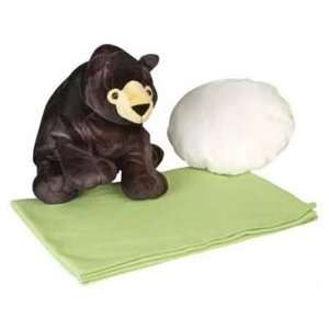  Black Bear Pillow Buddy Plush Stuffed Animal Baby Blanket 