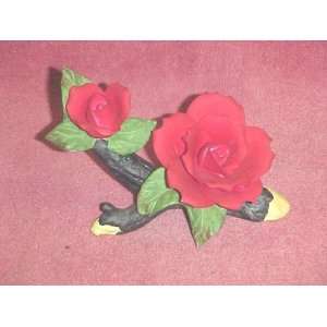  Red Porcelain Roses Figurine 