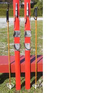  ski poles are 50 long. Nice old ski bindings. Check the photosa