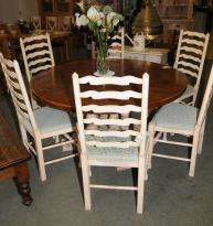 Painted Country Table Set Ladderback Chairs Set  