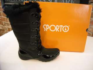 Sporto Bernice BLACK Patent SNOW BUNNY BOOT 6.5 NEW  