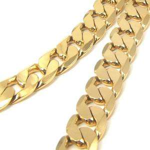   12mm100g RARE MEN CHAIN 18K YELLOW GOLD GP SOLID NECKLACE GEP  