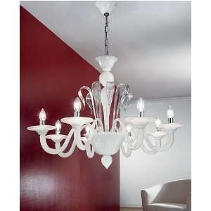  Murano 924/8 Chandelier   all red, 220   240V (for use in 