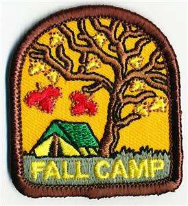 Girl Boy Cub FALL CAMP Camping Fun Patches Crests Badges SCOUTS GUIDES 