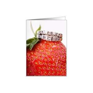  Thank you, caterer (Wedding rings on strawberry) Card 
