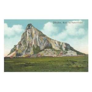 Rock of Gibraltar from Neutral Ground Landscape Premium Poster Print 