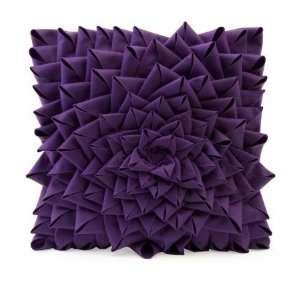 IMAX, Purple Fontella Hand Sewn Felt Rose Pillow
