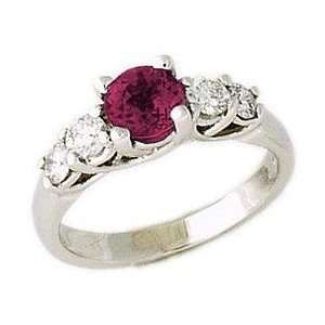 Stone Ruby and Diamond Ring