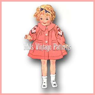 Vintage Shirley Temple Doll Clothes Pattern ~ 25  