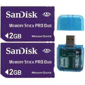  SanDisk 4 GB 4GB (2GB x2) Memory Stick Pro Duo Stick with 