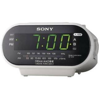 Sony ICF C318 Automatic Time Set Clock Radio with Dual Alarm (White)