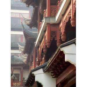 Traditional Architecture with Upturned Eaves, Shanghai, China Premium 