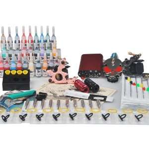 Complete Tattoo Kit 2 Top Machines 28 Color Inks Power Shipping From 