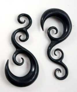   Spiral Hand Made Tribal Organic Carved Plugs Gauges Earring New  