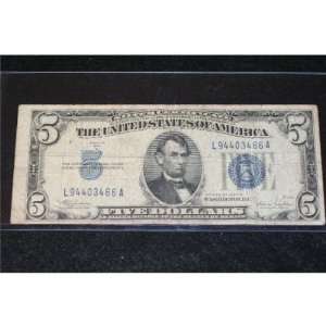  1934 C $5 Bill    Silver Certificate    Very Fine 