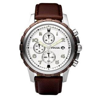   Mens FS4543 Brown Leather Strap Silver Analog Dial Chronograph Watch